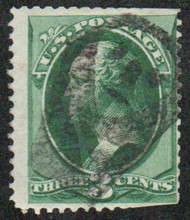 # 158 Fine+, negative "skull & cross bones in coffin" cancel, rich color!