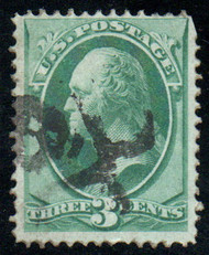 # 158 F-VF, "skull & cross bones" cancel, spectacular color!