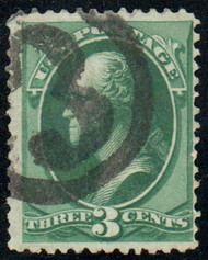 # 158 F-VF, circled "3" cancel, super bold color!