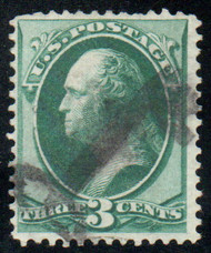 # 158 F-VF, fancy "key" cancel, fresh color!