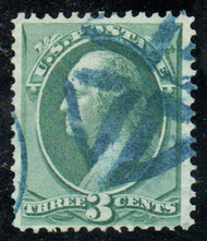 # 158 VF, blue "crossroads" cancel, lovely color!