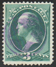 # 158 VF+, fancy purple negative "star in circle" terrific color!
