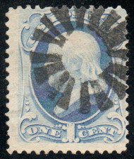 # 182 Fine+, blinded "sunburst" cancel, vivid color!