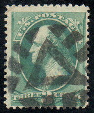 # 184 F-VF, super fancy "Masonic triangle" cancel, spectacular color!