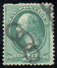 # 184 VF, "chain link" cancel, lovely color!