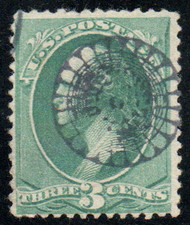 # 207 F-VF, "wheel of fortune" cancel, very nice!