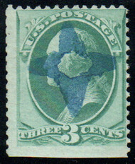 # 147 Fine+, blue hollowed "star" cancel, nice strike!