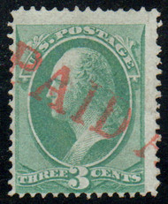 # 147 Fine+, orange " PAID ALL" cancel, nice strike!