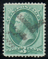 # 147 F-VF, wedges forming "NL" cancel, lovely color!