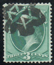 # 147 VF, fancy negative "ship wheel" cancel, bold color!
