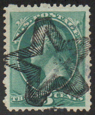 # 147 VF/XF, sock on the nose hollowed fancy "star" cancel, nicely centered, CHOICE!