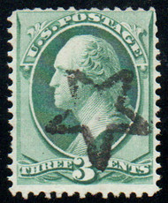 # 158 F-VF, "hollowed star" cancel, terrific color!