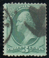 # 158 F-VF, "town" & "arrow" cancel, vibrant color!
