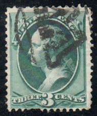 # 158 F-VF, fancy "W" cancel, vibrant color!