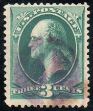 # 158 F-VF, hollowed purple "anchor" cancel, robust color!