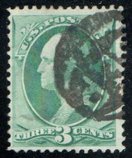 # 158 F-VF, negative "September in circle" cancel, tear, vibrant color!