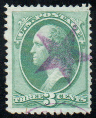 # 158 VF, violet "town & star w/ minute circles" cancel, vivid color!