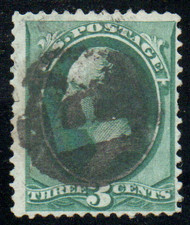 # 184 F-VF, negative "F in circle" cancel, nice strike!