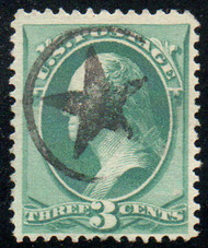 # 184 VF, sock on the nose "star in crescent moon" cancel, terrific color!