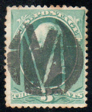# 207 F-VF, sock on the nose negative "M in circle" cancel, nice!