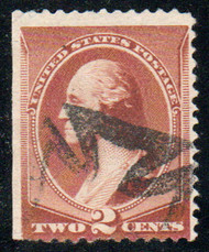 # 210 Fine, fancy hollowed "Maltese cross" cancel, terrific color!