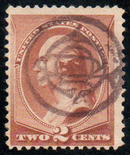 # 210 F-VF, fancy "monogram in circle" cancel, rich color!