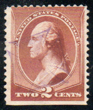 # 210 F-VF, fancy purple "Maltese cross" cancel, very nice!
