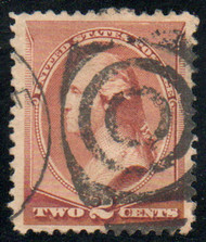 # 210 VF/XF, "town" & fancy "target" cancel, rich color, lovely centering, SELECT!