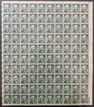 #1031b 1c Washington, dry print, F/VF or better OG NH, Full Sheet of 100, STOCK PHOTO (sheets will be fault free, if you want a special position or plate number, please ask)
