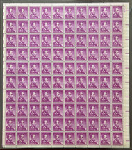 #1036e 4c Lincoln, tagged, shiny gum, F/VF or better OG NH, Full Sheet of 100, STOCK PHOTO (sheets will be fault free, if you want a special position or plate number, please ask)