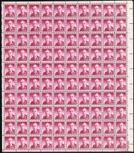 #1040 7c Wilson, F/VF or better OG NH, Full Sheet of 100, STOCK PHOTO (sheets will be fault free, if you want a special position or plate number, please ask)