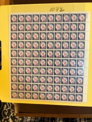 #1042 8c Liberty, rotary press, F/VF or better OG NH, Full Sheet of 100, STOCK PHOTO (sheets will be fault free, if you want a special position or plate number, please ask)