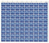 #1047 20c Monticello, F/VF or better OG NH, Full Sheet of 100, STOCK PHOTO (sheets will be fault free, if you want a special position or plate number, please ask)