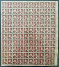#1050 40c Marshall, F/VF or better OG NH, Full Sheet of 100, STOCK PHOTO (sheets will be fault free, if you want a special position or plate number, please ask)