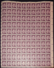 #1052 $1 Henry, dry, F/VF or better OG NH, Full Sheet of 100, STOCK PHOTO (sheets will be fault free, if you want a special position or plate number, please ask)