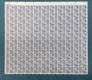 #1281 3c Parkman, tagged, F/VF or better OG NH, Full Sheet of 100, STOCK PHOTO (sheets will be fault free, if you want a special position or plate number, please ask)