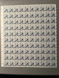 #1283B 5c Washington, tagged, dull gum, F/VF or better OG NH, Full Sheet of 100, STOCK PHOTO (sheets will be fault free, if you want a special position or plate number, please ask)