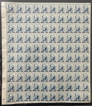 #1283Bv 5c George Washington, clean face, dull gum, F/VF or better OG NH, Full Sheet of 100, STOCK PHOTO (sheets will be fault free, if you want a special position or plate number, please ask)