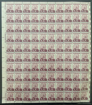 #1290ad 25c Douglass, tagged, dull gum, F/VF or better OG NH, Full Sheet of 100, STOCK PHOTO (sheets will be fault free, if you want a special position or plate number, please ask)