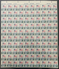 #1338D 8c Flag & White House, F/VF or better OG NH, Full Sheet of 100, STOCK PHOTO (sheets will be fault free, if you want a special position or plate number, please ask)