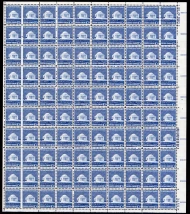 #1510 10c Jefferson Memorial, F/VF or better OG NH, Full Sheet of 100, STOCK PHOTO (sheets will be fault free, if you want a special position or plate number, please ask)
