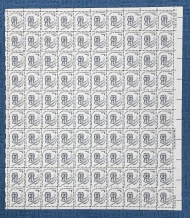 #1581 1c Ability to Write, dull gum, greenish paper, F/VF or better OG NH, Full Sheet of 100, STOCK PHOTO (sheets will be fault free, if you want a special position or plate number, please ask)