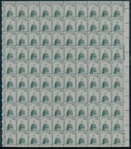 #1591 9c Freedom to Assemble, shiny gum, grey paper, F/VF or better OG NH, Full Sheet of 100, STOCK PHOTO (sheets will be fault free, if you want a special position or plate number, please ask)