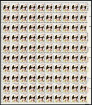 #1596 13c Eagle & Shield, F/VF or better OG NH, Full Sheet of 100, STOCK PHOTO (sheets will be fault free, if you want a special position or plate number, please ask)