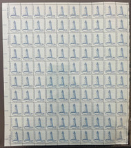 #1605 29c Lighthouse, shiny gum, light blue paper, F/VF or better OG NH, Full Sheet of 100, STOCK PHOTO (sheets will be fault free, if you want a special position or plate number, please ask)