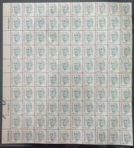 #1853 10c Russell, small block tagging, F/VF or better OG NH, Full Sheet of 100, STOCK PHOTO (sheets will be fault free, if you want a special position or plate number, please ask)