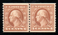 # 457 F/VF OG NH, Line Pair, w/PSE (06/14) CERT, a post office fresh coil line pair, nice price!