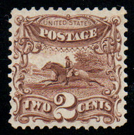 # 124 VF/XF OG LH w/PSAG (06/26) CERT, remarkable color, previously hinged, good margins, SUPER!