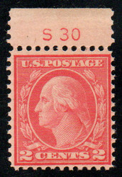 # 546 F/VF OG NH, w/PSE (01/26) CERFT (copy), a lovely top margin imprint with S30, a very tough stamp to find centered, Nice!