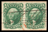 #  13 SUPERB JUMBO on piece, w/PSAG (06/26) CERT, large margined pair, taken off the cover, SUPER!
